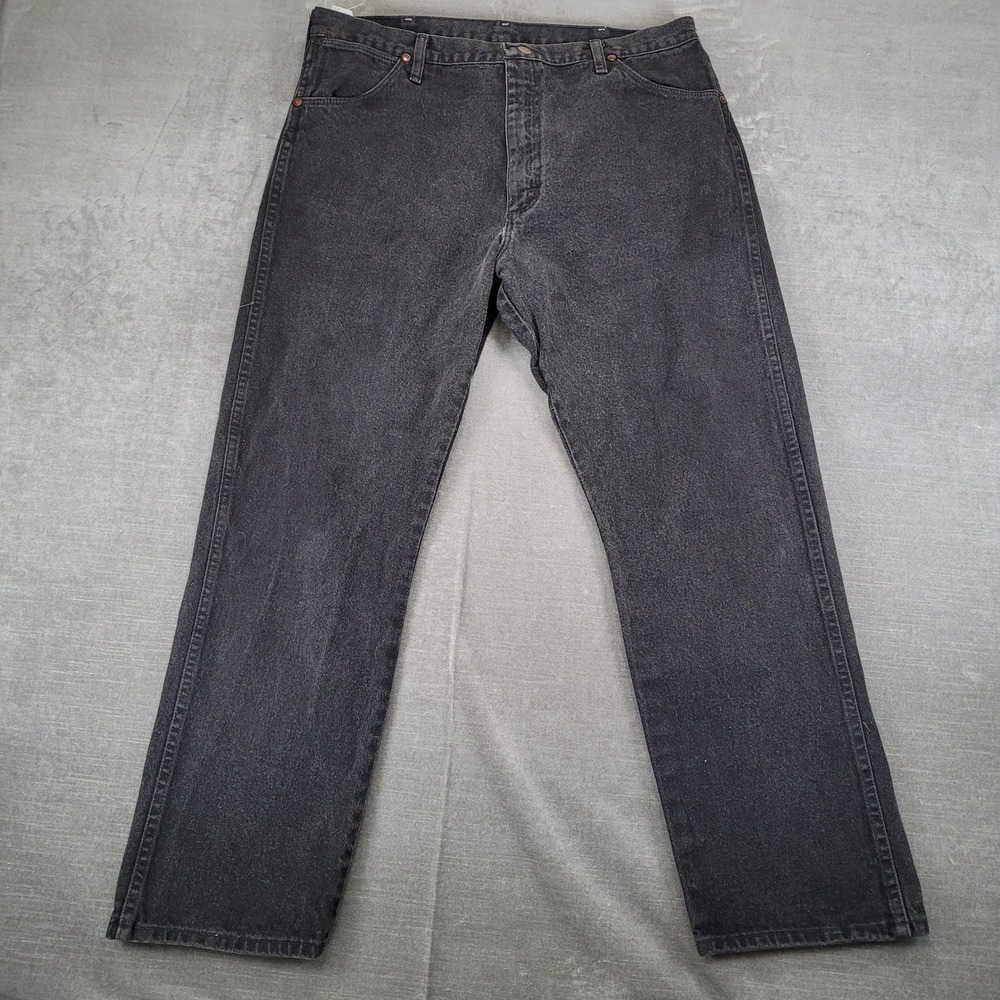 Wrangler Vintage Mens Jeans 36x30 Black Denim‎ Cowboy Regular Fit Made USA Pants